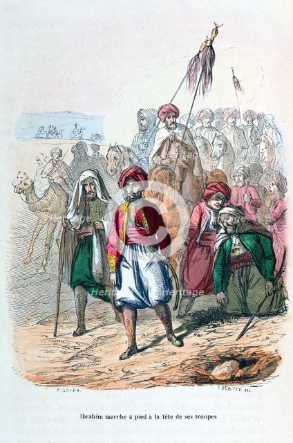 'Ibrahim Pasha Marching at the Front of His Troops', 1811-1818 (1847). Artist: Jean Adolphe Beauce