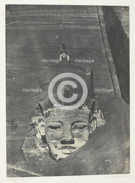 Ibsamboul, Colosse Occidental Du Spéos De Phrè; Nubie, 1849/51, printed 1852. Creator: Maxime du Camp.