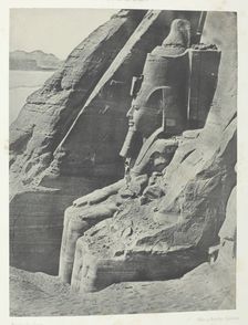 Ibsamboul, Colosse Oriental Du Spéos De Phrè, Vu De Profil; Nubie, 1849/51, printed 1852. Creator: Maxime du Camp