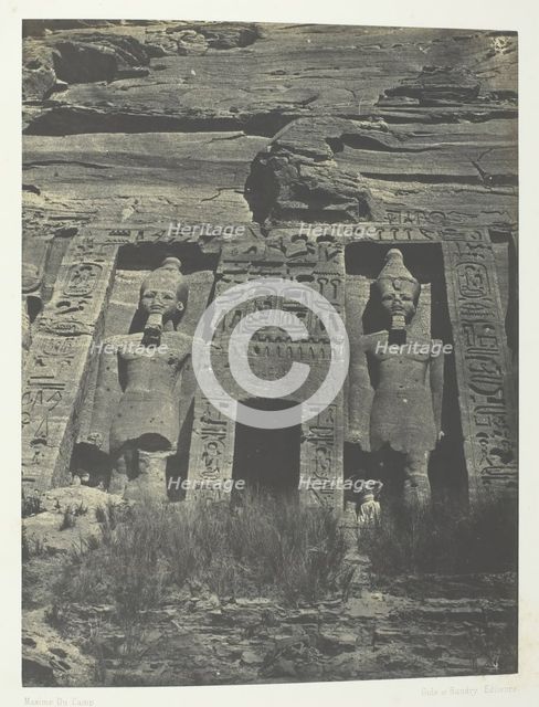 Ibsamboul, Entrée De Spéos D'Hathor; Nubie, 1849/51, printed 1852. Creator: Maxime du Camp.