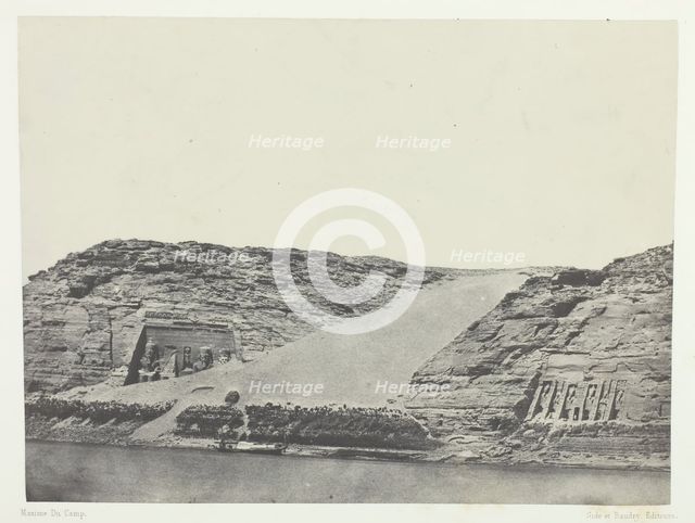 Ibsamboul, Les Deux Spéos; Nubie, 1849/51, printed 1852. Creator: Maxime du Camp.