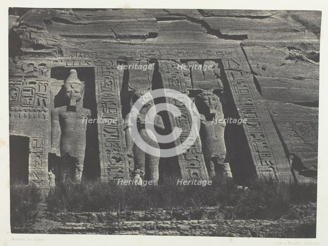 Ibsamboul, Partie Septentrionale Du Spéos D'Hathor; Nubie, 1849/51, printed 1852. Creator: Maxime du Camp.