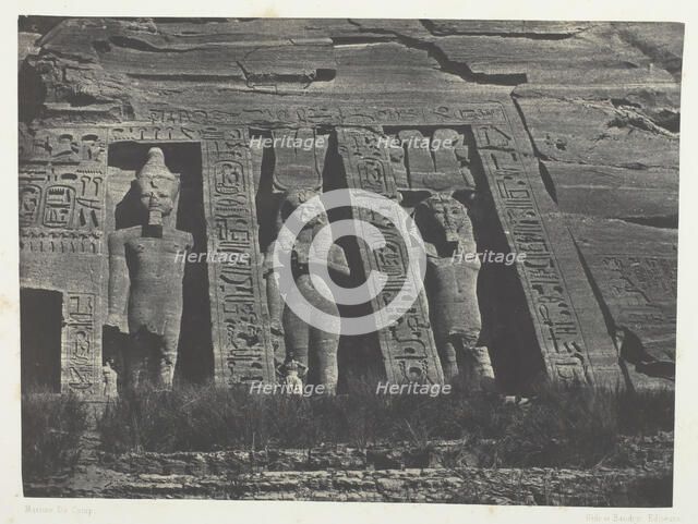 Ibsamboul, Partie Septentrionale Du Spéos D'Hathor; Nubie, 1849/51, printed 1852. Creator: Maxime du Camp.