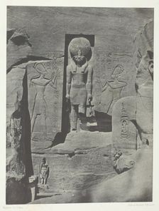 Ibsamboul, Sculptures de l'Entrée du Spéos de Phrè, Nubie, 1849/51, printed 1852. Creator: Maxime du Camp