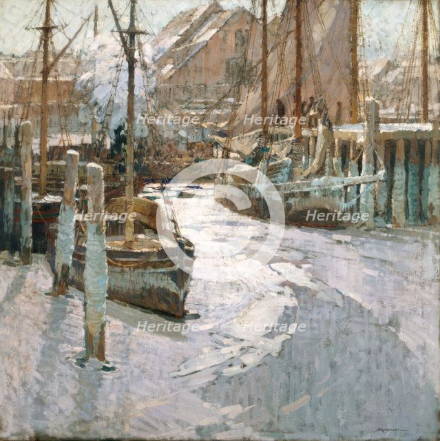 Ice Bound Vessels, about 1920. Creator: Frederick John Mulhaupt.