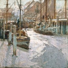 Ice Bound Vessels, about 1920. Creator: Frederick John Mulhaupt