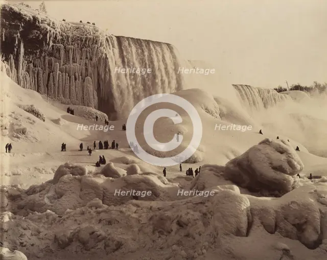 Ice Bridge and the American Falls, Niagara, New York, ca. 1883. Creator: Unknown.
