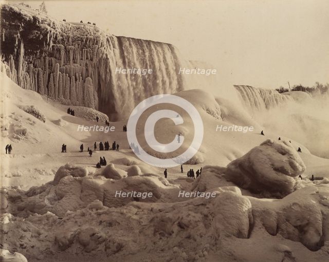 Ice Bridge and the American Falls, Niagara, New York, ca. 1883. Creator: Unknown.