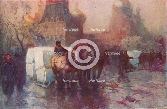 'Ice Carrying in Moscow', c19th century. Artist: Paolo Sala.