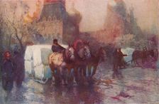 Ice Carrying in Moscow c19th century. Artist: Paolo Sala