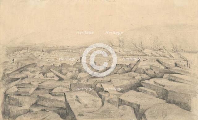 Ice Floes on the River Poprad, around 1866-1868 Creator: Ladislav Mednyanszky.