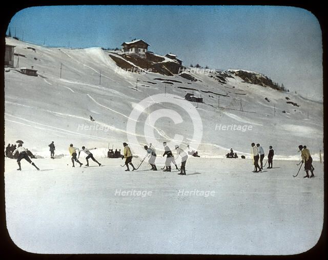 Ice hockey, St Moritz, Switzerland. Artist: Unknown