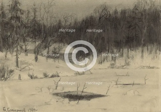 Ice Holes on the Irkut River, 1904. Creator: Boris Vasilievich Smirnov.