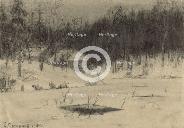 Ice Holes on the Irkut River, 1904. Creator: Boris Vasilievich Smirnov.