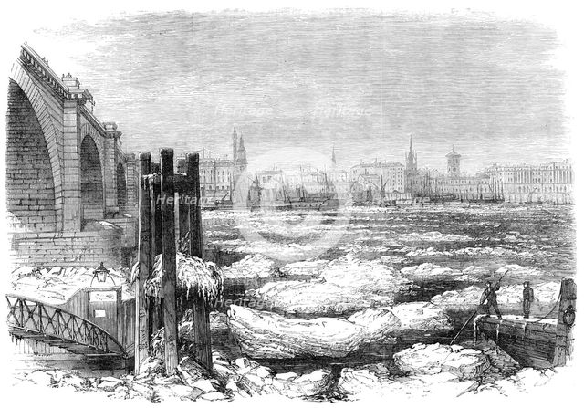 Ice in the Thames at London Bridge, 1870. Creator: Unknown.
