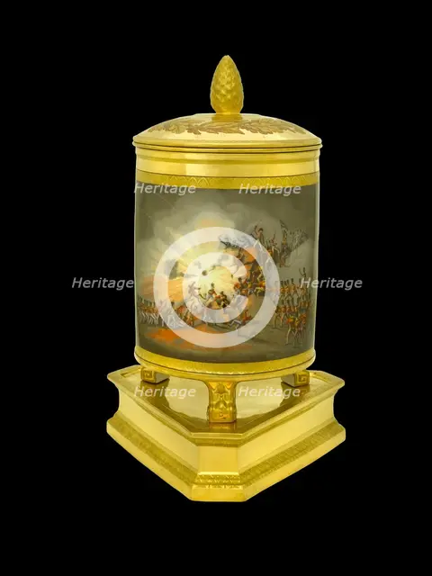 Ice pail showing the storming of Ciudad Rodrigo, Spain, 1812 (1817-1819). Artist: Unknown.