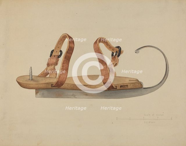 Ice Skate, c. 1937. Creator: Samuel O. Klein.