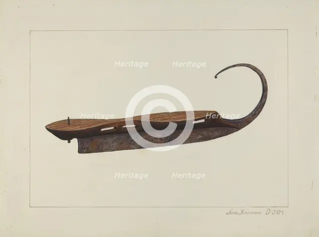 Ice Skate, c. 1938. Creator: Samuel Fineman.