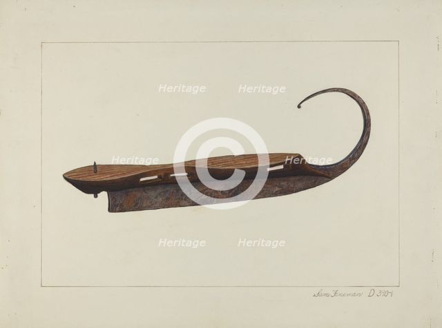 Ice Skate, c. 1938. Creator: Samuel Fineman.