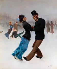 Ice Skaters, c. 1920. Artist: Klinger, Max (1857-1920)