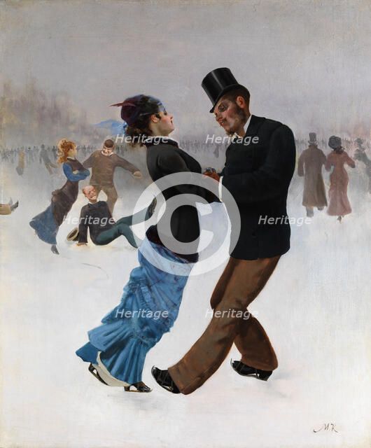 Ice Skaters, c. 1920. Artist: Klinger, Max (1857-1920)