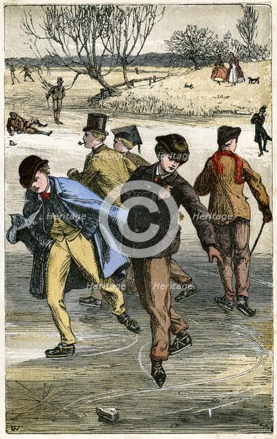 Ice skating, 19th century(?). Artist: Unknown