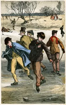 Ice skating, 19th century(?)