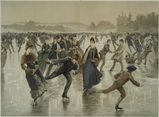 Ice skating, c.1880. Creator: Sandham, Henry (1842-1910)