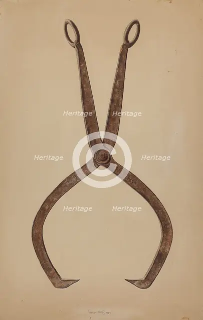 Ice Tongs, 1939. Creator: Eugene Bartz.