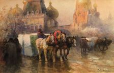Ice transport in Moscow. Creator: Sala, Paolo (1859-1924)