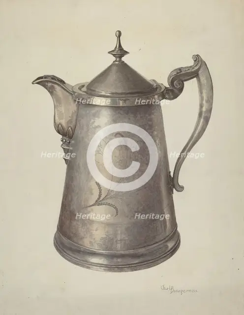 Ice Water Pitcher, 1940. Creator: Carl Buergerniss.