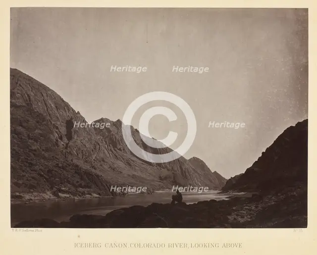 Iceberg Canyon, Colorado River Looking Above, c. 1871. Creator: Timothy H. O'Sullivan (American, 1840-1882).