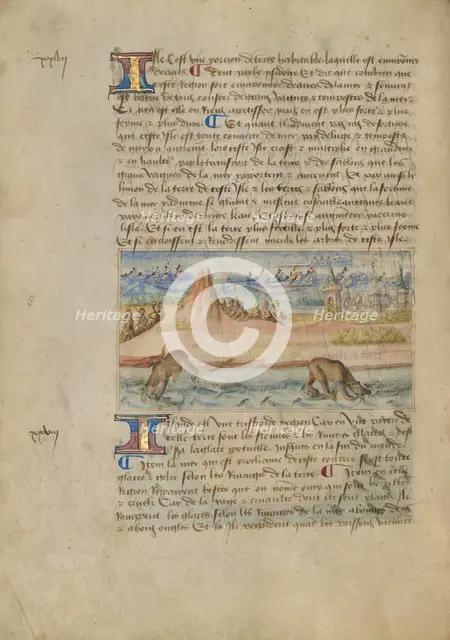 Iceland; Livre des merveilles du monde (Book of the Marvels of the World), about 1460-1465. Creator: Master of the Geneva Boccaccio.