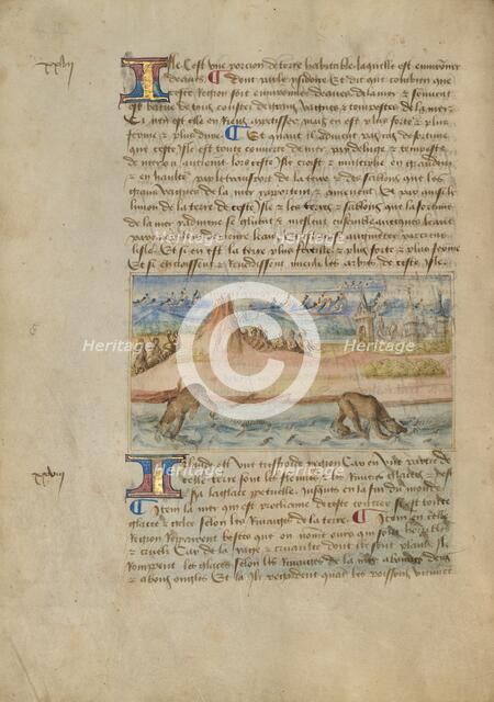 Iceland; Livre des merveilles du monde (Book of the Marvels of the World), about 1460-1465. Creator: Master of the Geneva Boccaccio.