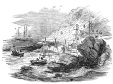 Ichaboe - mode of shipping the guano, 1844. Creator: Unknown