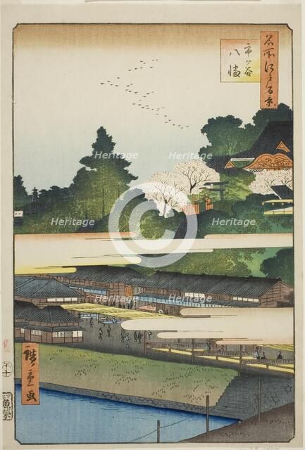 Ichigaya Hachiman Shrine (Ichigaya Hachiman), from the series “One Hundred Famous..., 1858. Creator: Ando Hiroshige.