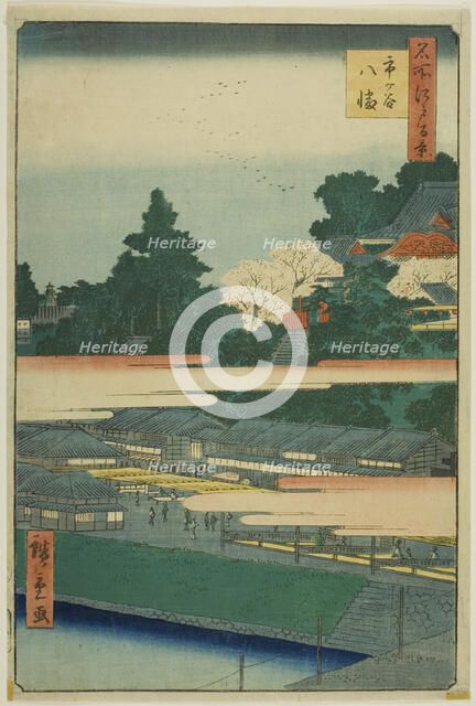 Ichigaya Hachiman Shrine (Ichigaya Hachiman), from the series “One Hundred Famous..., 1858. Creator: Ando Hiroshige.