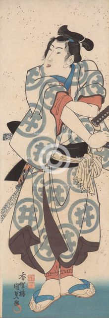 Ichikawa Danjuro VIII as Sukeroku,  from the play 'Sukeroku yukari Edo zakura' (The Flower..., 1832. Creator: Utagawa Kunisada.