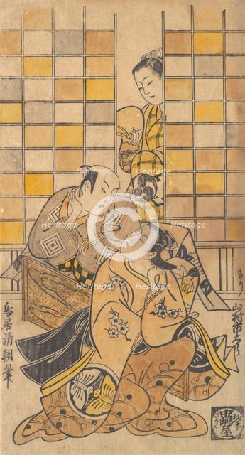 Ichikawa Danjuro II as Kanto Koroku and Yamamura Ichitaro as Oichi, ca. 1721. Creator: Torii Kiyotomo.
