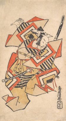 Ichikawa Danjuro II in the Scene "Wait a Moment" (Shibaraku), ca. 1715. Creator: Torii Kiyotada