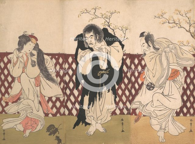 Ichikawa Danjuro IV in the Role of the Monk Mongaku from the Play Hana-zumo Genji-biki, 1775. Creator: Shunsho.
