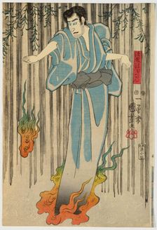 Ichikawa Kodanji IV as the ghost of Hokaibo, 1848. Creator: Utagawa Kuniyoshi