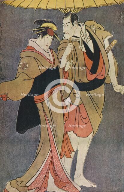 'Ichikawa Komazo III as Kameya Chubei and Nakamura Tomisaburo as Umegawa', 1794. Artists: Cecil Reginald Grundy, Tôshûsai Sharaku.