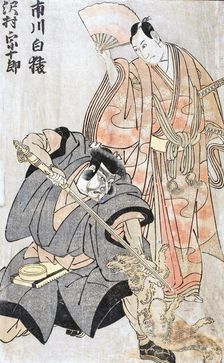 Ichikawa Hakuen I and Sawamura Sojuro III (image 1 of 2), 1790s. Creator: Utagawa Toyokuni I