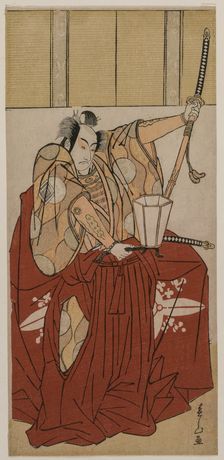 Ichikawa Monnosuke II as Urabe no Suetake; Onoe Matsusuke as Usui Sadamitsu..., 1781. Creator: Katsukawa Shunzan (Japanese)