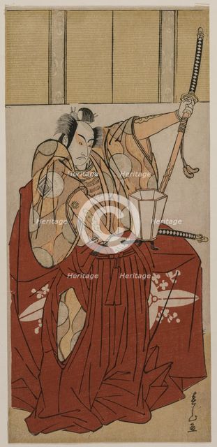 Ichikawa Monnosuke II as Urabe no Suetake; Onoe Matsusuke as Usui Sadamitsu..., 1781. Creator: Katsukawa Shunzan (Japanese).