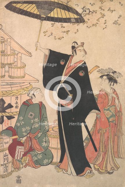 Ichikawa Yaozo III in the Role of Sukeroku from the Play "Yukari no Edo-sakura", also know..., 1784. Creator: Torii Kiyonaga.