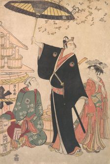 Ichikawa Yaozo III in the Role of Sukeroku from the Play "Yukari no Edo-sakura", also know..., 1784. Creator: Torii Kiyonaga