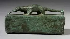Ichneumon Figurine Seated on a Container, Late Period-Ptolemaic Period (664-30 BCE). Creator: Unknown