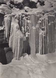 Icicles on the road to Murren, Switzerland, 1920s. Creator: Harry Moult